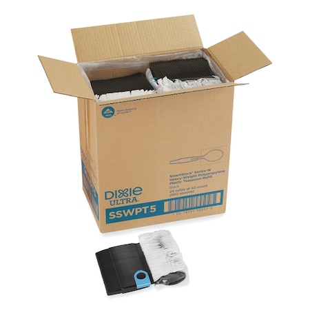 Dixie SmartStock Wrapped Heavy-Weight Cutlery Refill, Teaspoon, Black, PK960, 960PK SSWPT5